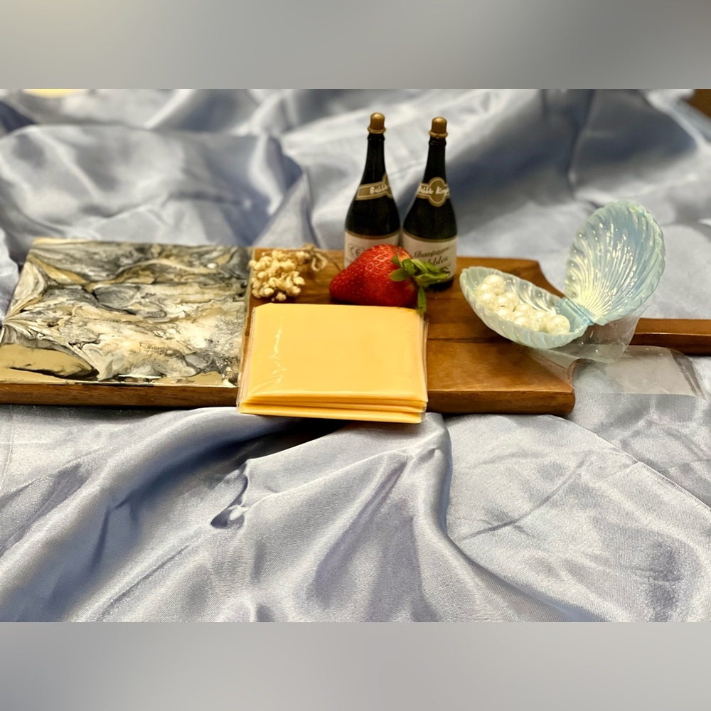 Beautiful Beach Charcuterie Board, Ocean Grazing Board, Custom Resin Cheese Boar